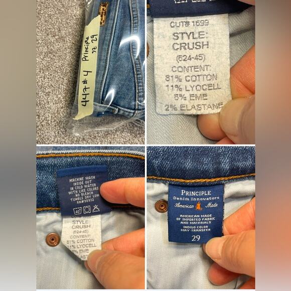 Principle Denim Innovators Crush Jeans Boot Leg Raw Hem Womens sz 29x32 - Picture 6 of 12